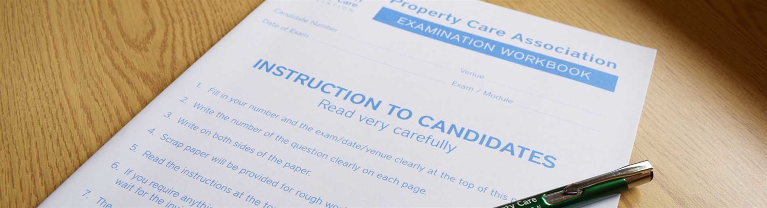 Exams Qualifications banner - Property Care Association